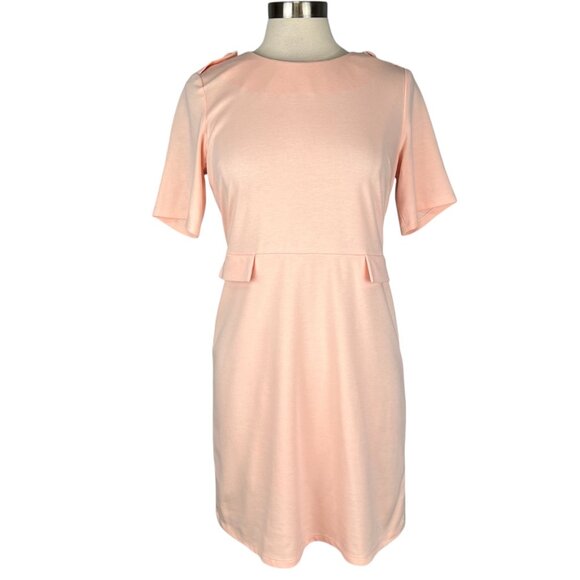 JB Julie Brown Womens Tegan Pink Ponte Knit Shift Dress Short Sleeves size M - Picture 1 of 12